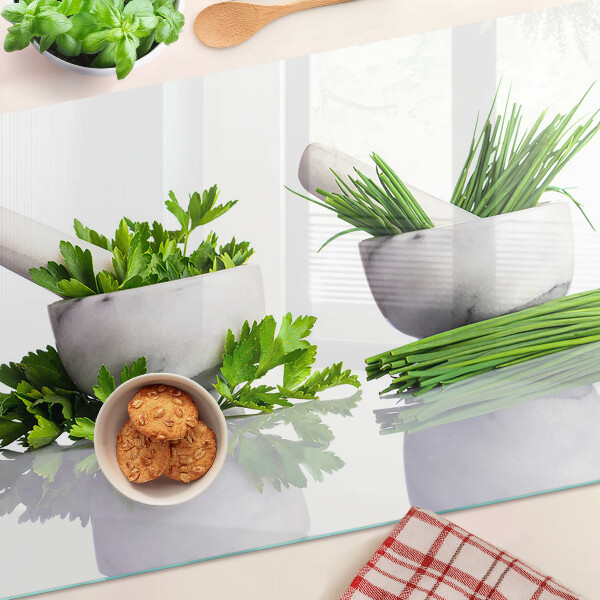 Chopping board Herbs in pots