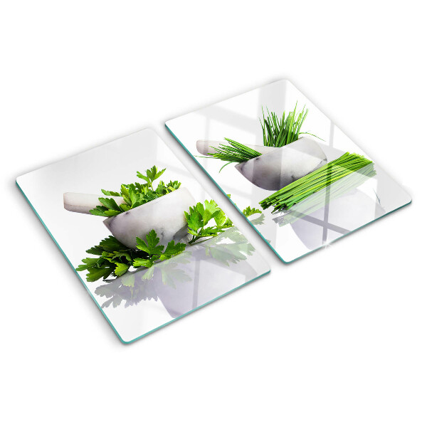 Chopping board Herbs in pots
