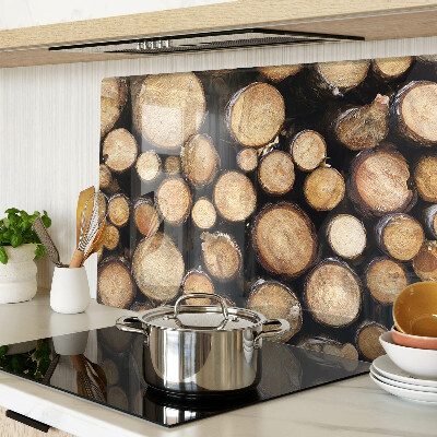 Chopping board glass Wood logs in cross-section