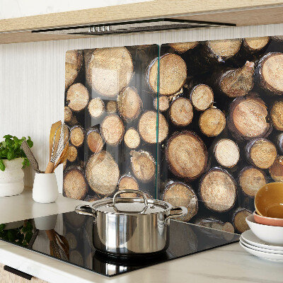 Chopping board glass Wood logs in cross-section