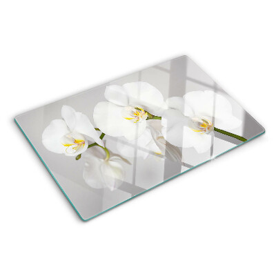 Cutting board Orchids on a mirror background