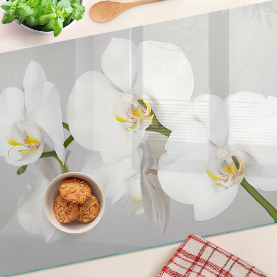Cutting board Orchids on a mirror background