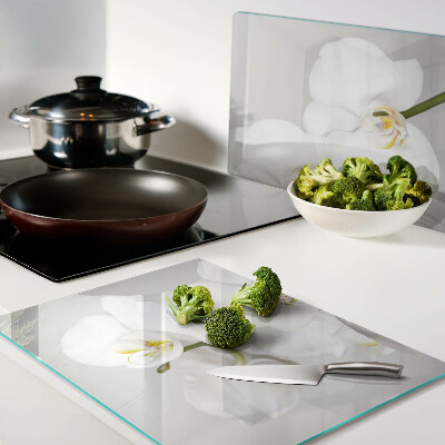 Cutting board Orchids on a mirror background