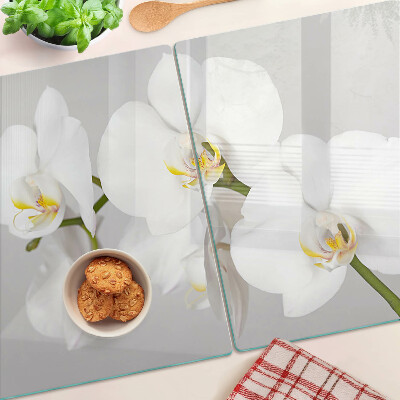 Cutting board Orchids on a mirror background