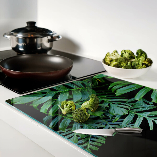 Glass cutting board Tropical leaves