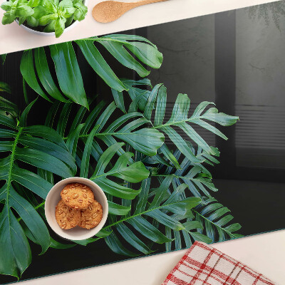 Glass cutting board Tropical leaves