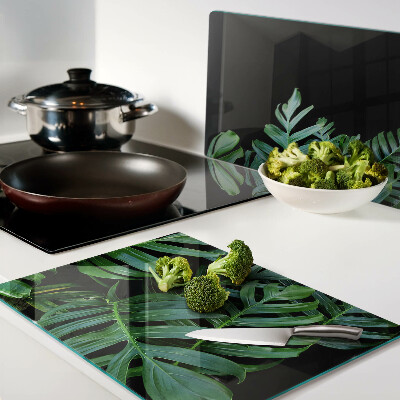 Glass cutting board Tropical leaves