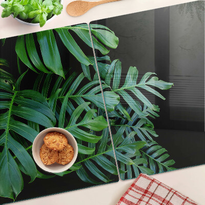Glass cutting board Tropical leaves