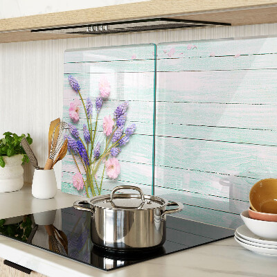 Chopping board Flowers on a wooden background