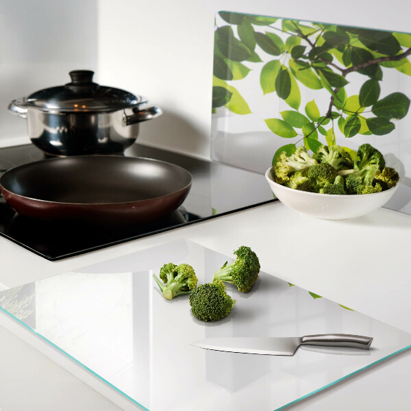 Cutting board Leaves against a bright sky