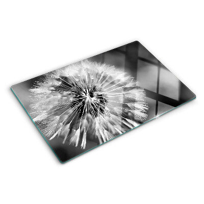 Glass cutting board Dandelions in black and white