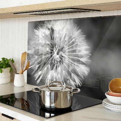 Glass cutting board Dandelions in black and white