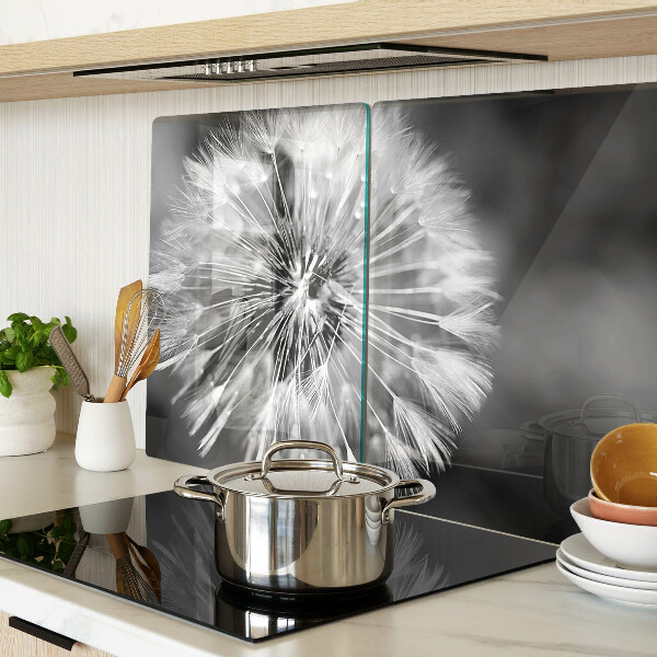 Glass cutting board Dandelions in black and white