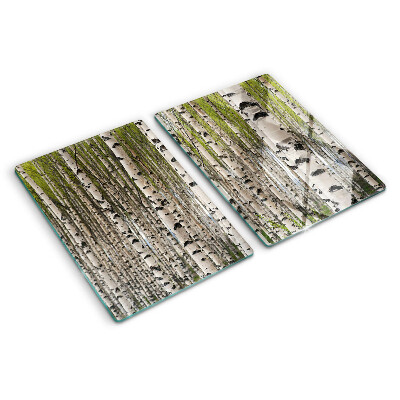 Glass cutting board White birches in the forest