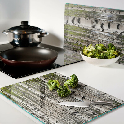 Glass cutting board White birches in the forest