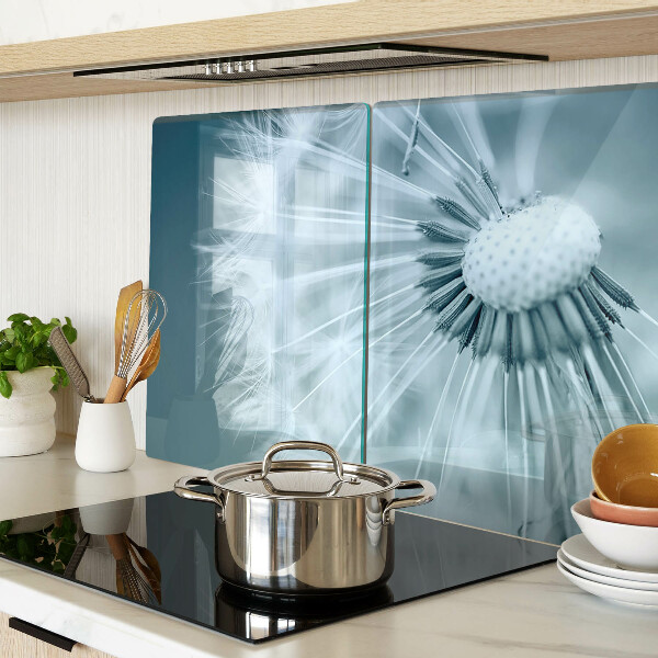 Chopping board glass Dandelions against the sky