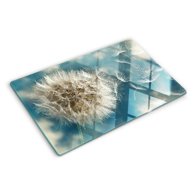Glass cutting board Dandelions against the sky
