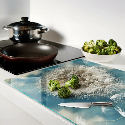 Glass cutting board Dandelions against the sky
