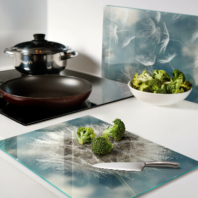Glass cutting board Dandelions against the sky