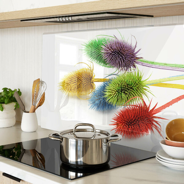 Chopping board glass Colorful, three-dimensional flowers