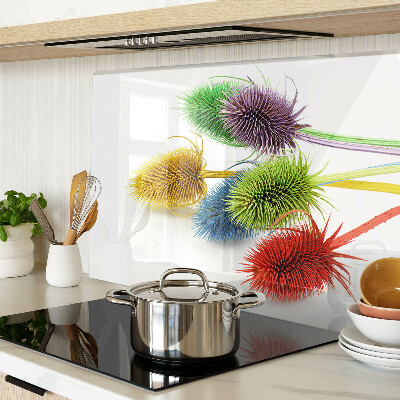 Chopping board glass Colorful, three-dimensional flowers