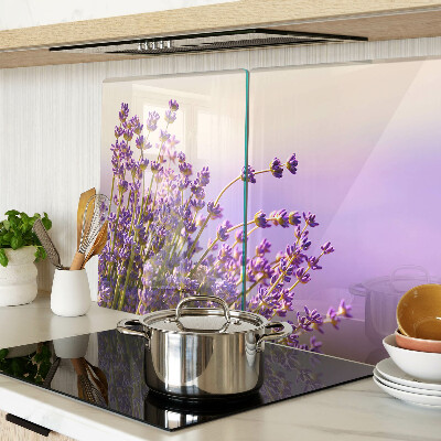 Glass chopping board Lavender flowers in the window