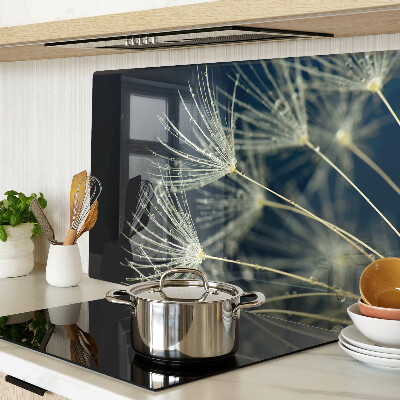 Glass kitchen board Dandelions with water drops