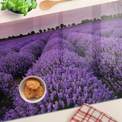 Chopping board glass A lavender field in full bloom