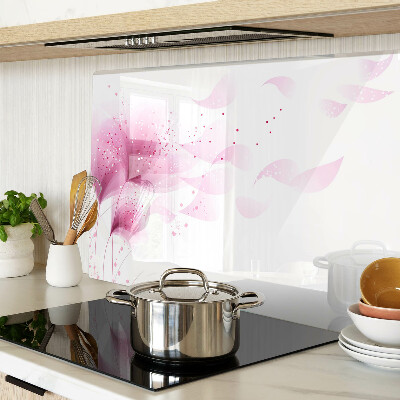 Glass kitchen board Flowers in shades of pink
