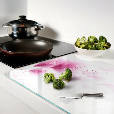 Glass kitchen board Flowers in shades of pink