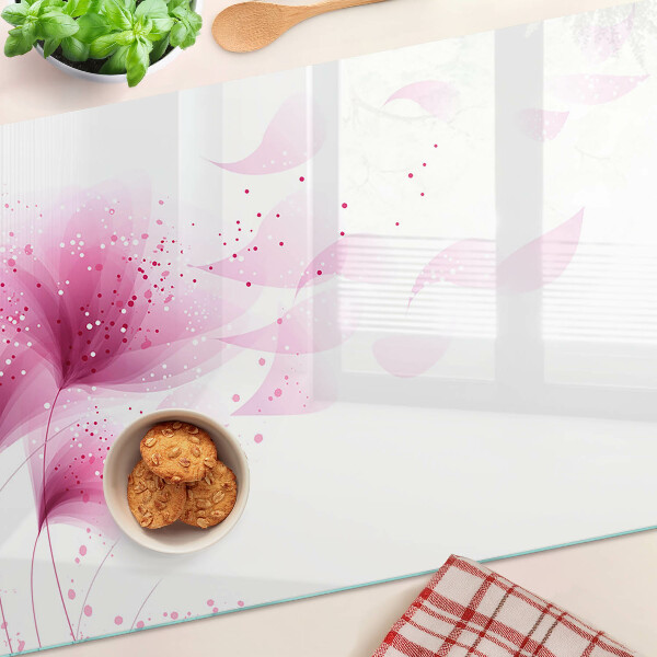 Glass kitchen board Flowers in shades of pink