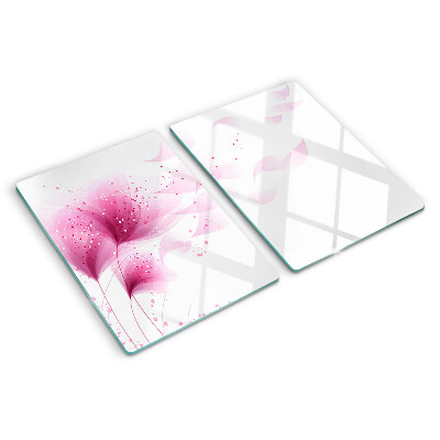 Glass kitchen board Flowers in shades of pink