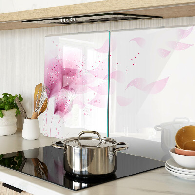 Glass kitchen board Flowers in shades of pink