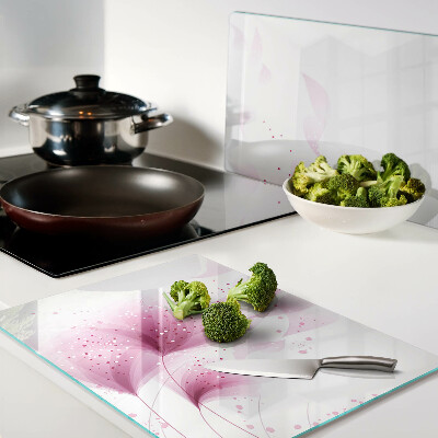 Glass kitchen board Flowers in shades of pink