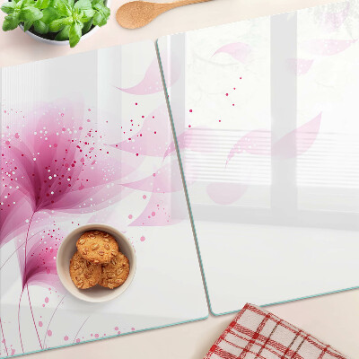Glass kitchen board Flowers in shades of pink