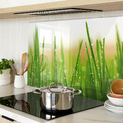 Chopping board Grass with water drops