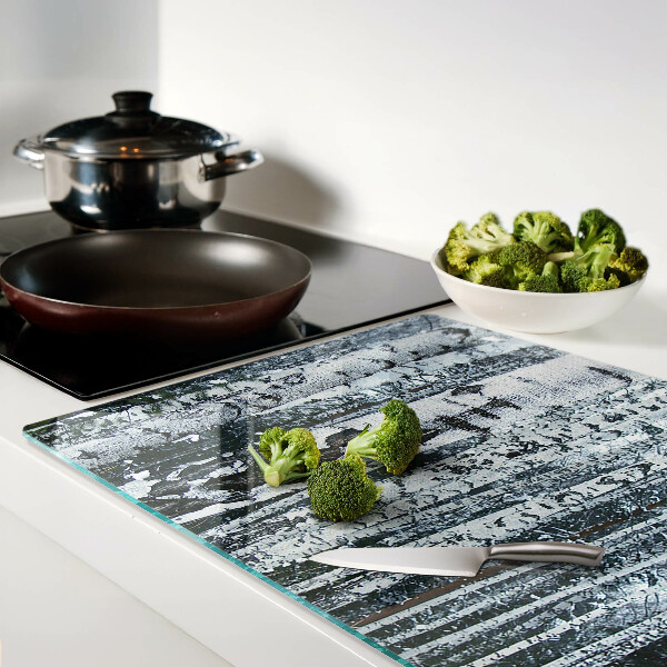 Chopping board glass Birch forest in winter scenery