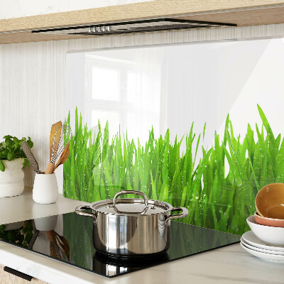 Cutting board Green grass with water drops