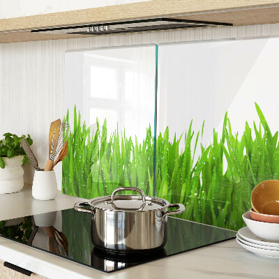 Cutting board Green grass with water drops