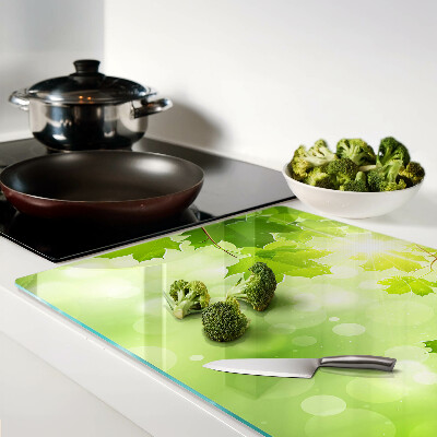 Glass chopping board Leaves in the sun's rays