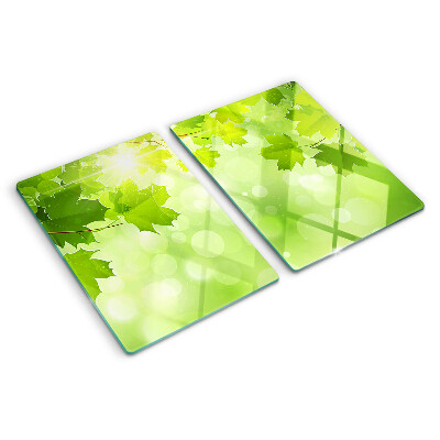 Glass chopping board Leaves in the sun's rays