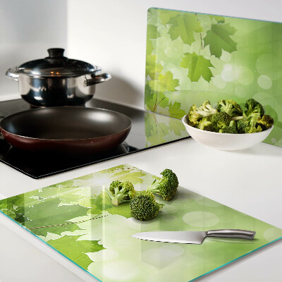 Glass chopping board Leaves in the sun's rays