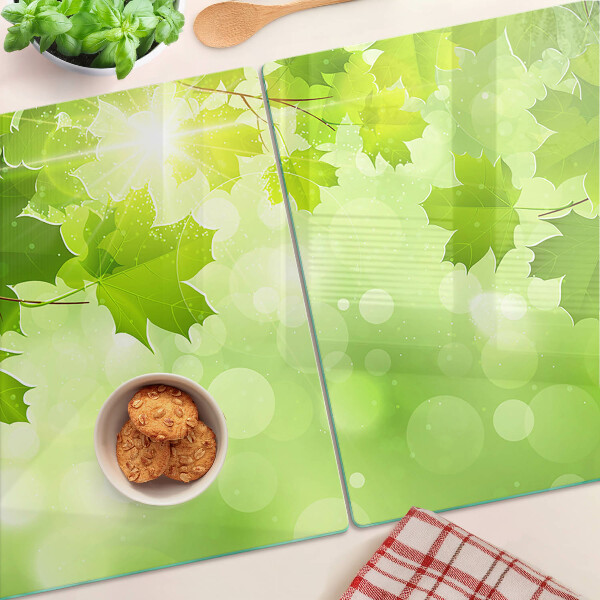 Glass chopping board Leaves in the sun's rays