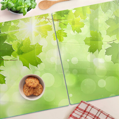 Glass chopping board Leaves in the sun's rays