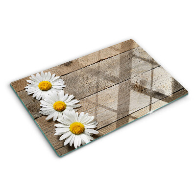 Cutting board Flowers on a wood background