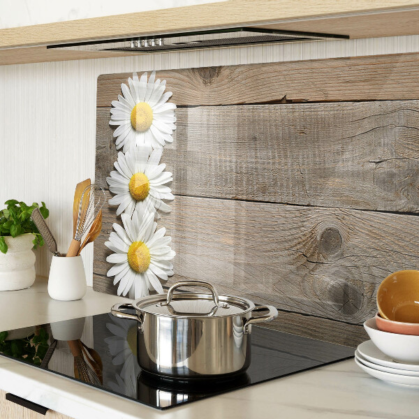 Cutting board Flowers on a wood background