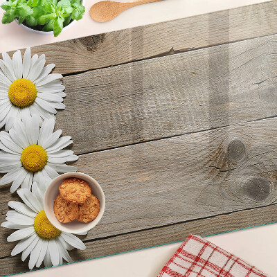 Cutting board Flowers on a wood background