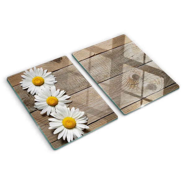 Cutting board Flowers on a wood background