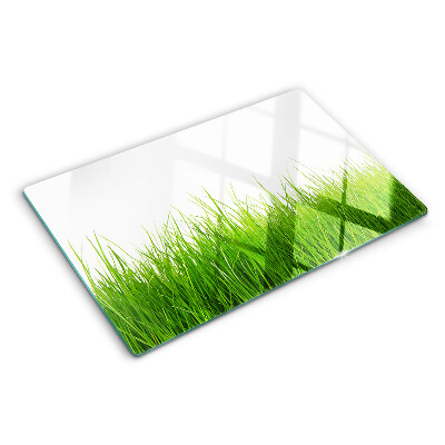 Glass cutting board Grass in the sun
