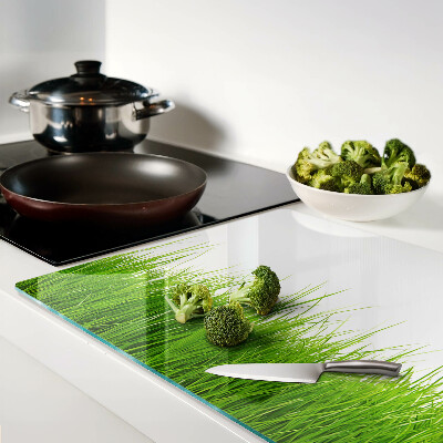 Glass cutting board Grass in the sun